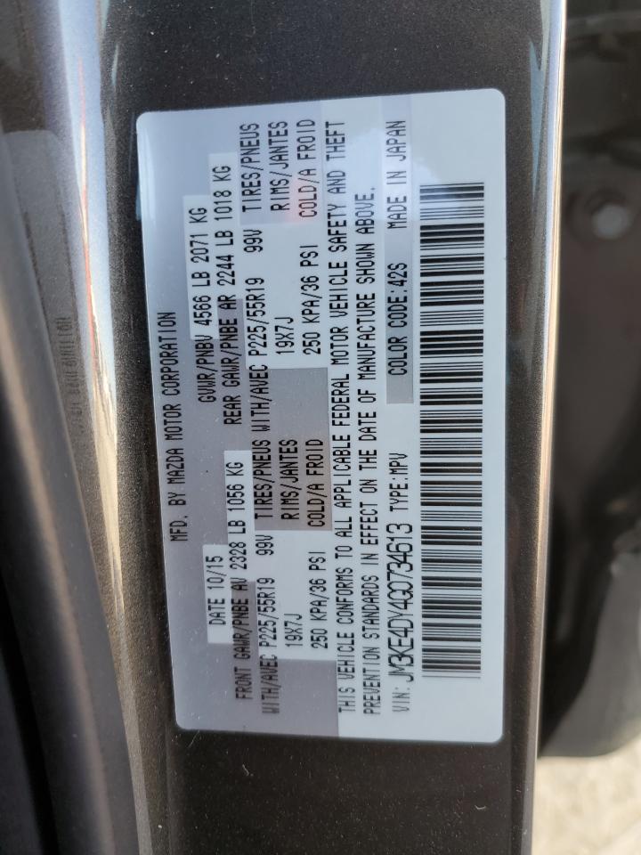 2016 Mazda Cx-5 Gt VIN: JM3KE4DY4G0734613 Lot: 91801545