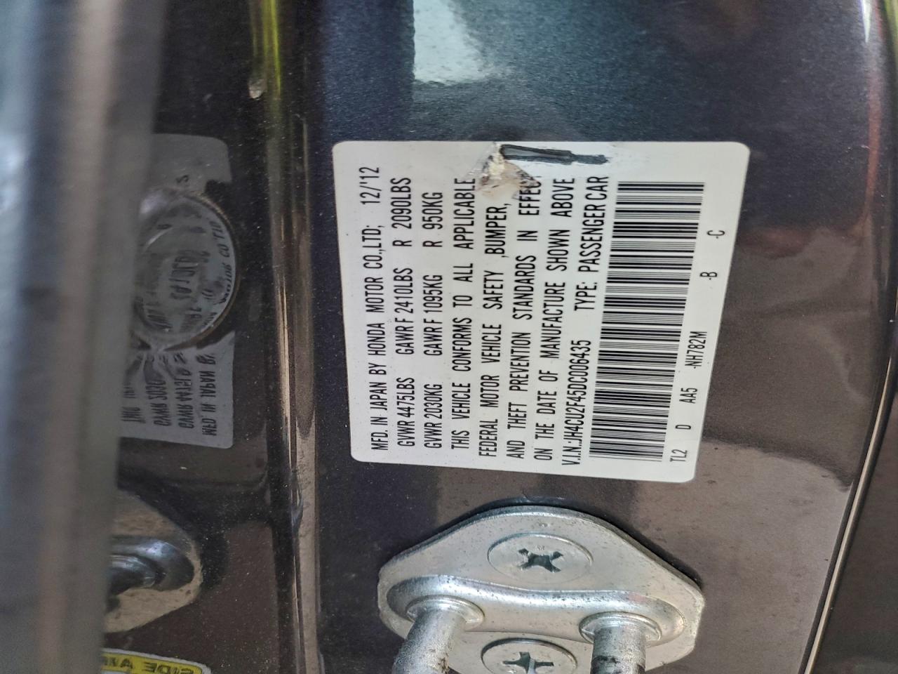 2013 Acura Tsx VIN: JH4CU2F45DC006435 Lot: 94233665