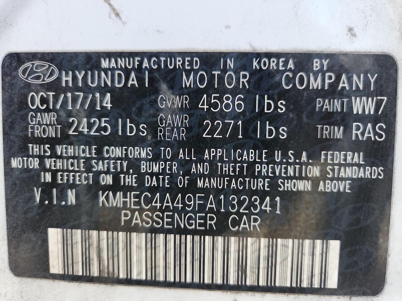 2015 Hyundai Sonata Hybrid VIN: KMHEC4A49FA132341 Lot: 92383745