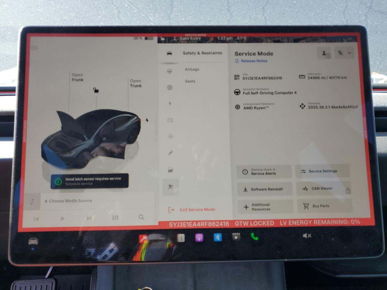 2024 Tesla Model 3 VIN: 5YJ3E1EA4RF862416 Lot: 92809195