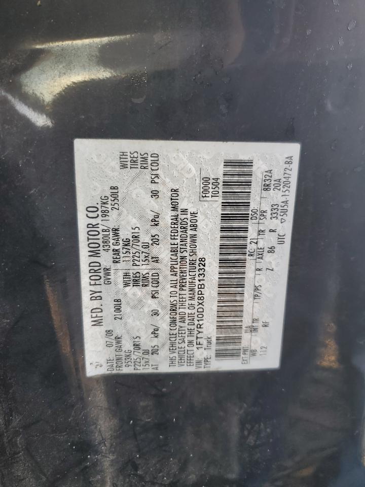 2008 Ford Ranger VIN: 1FTYR10DX8PB13328 Lot: 91830275