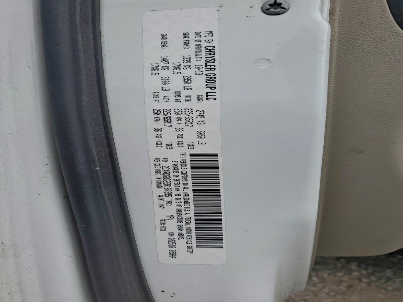 2014 Dodge Grand Caravan Se VIN: 2C4RDGBG2ER187995 Lot: 93905415