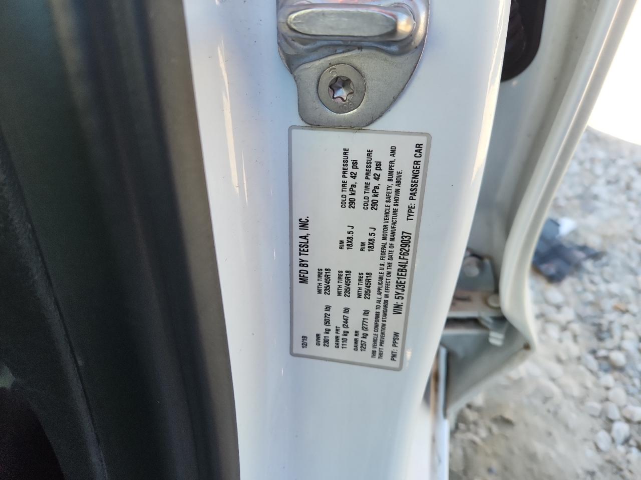 2020 Tesla Model 3 VIN: 5YJ3E1EB4LF629037 Lot: 90691265