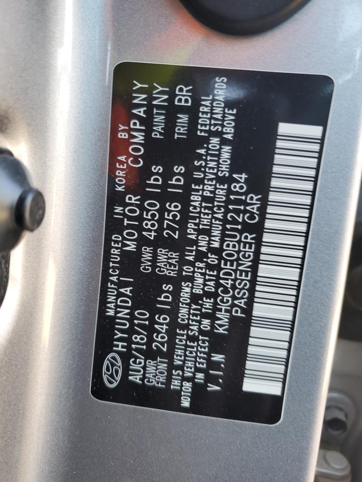 2011 Hyundai Genesis 3.8L VIN: KMHGC4DE0BU121184 Lot: 91691415