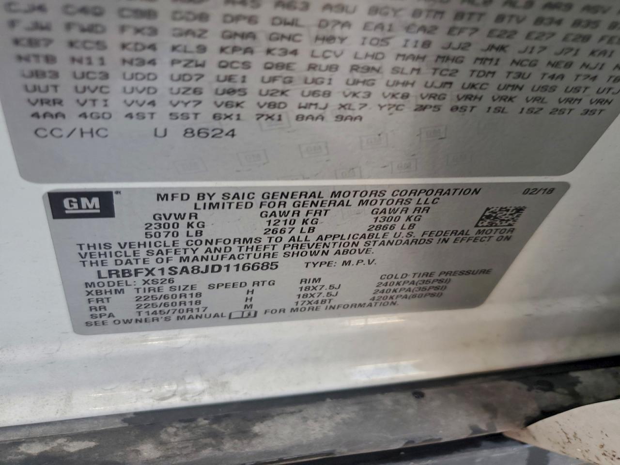 2018 Buick Envision Essence VIN: LRBFX1SA8JD116685 Lot: 93773995