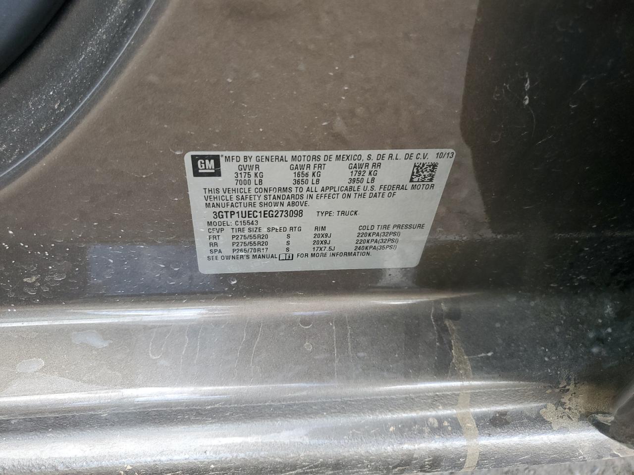 2014 GMC Sierra C1500 Sle VIN: 3GTP1UEC1EG273098 Lot: 92378685