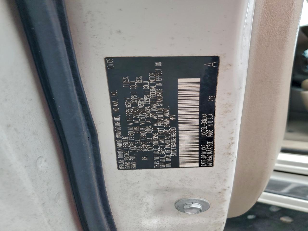 2006 Toyota Sequoia Limited VIN: 5TDZT38A06S269893 Lot: 94116815