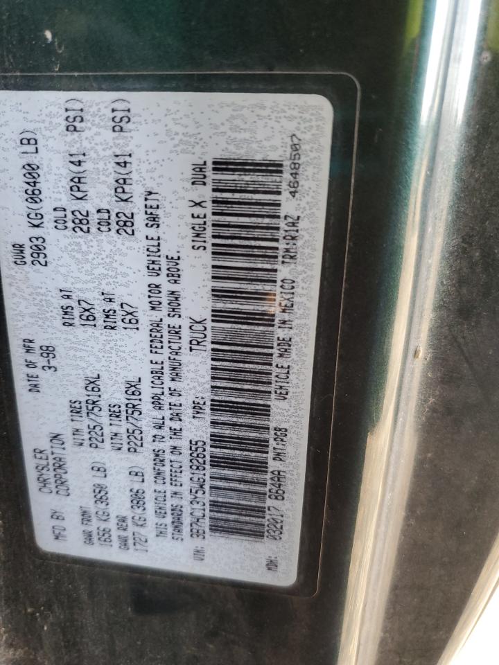 1998 Dodge Ram 1500 VIN: 3B7HC13Y5WG182655 Lot: 93176945