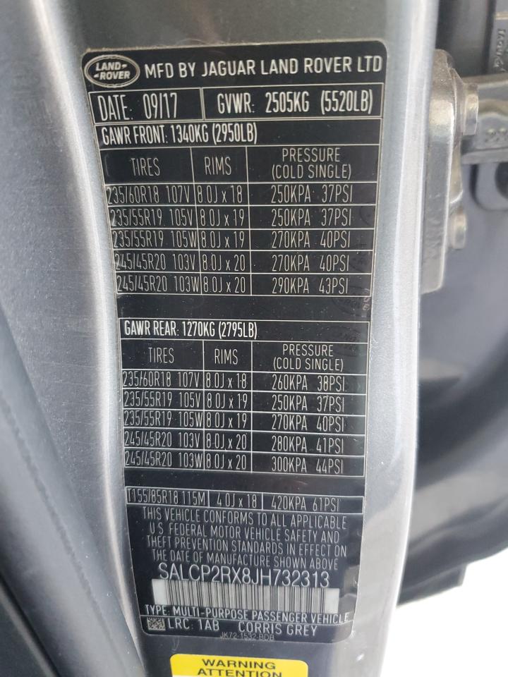 2018 Land Rover Discovery Sport Se VIN: SALCP2RX8JH732313 Lot: 91551825