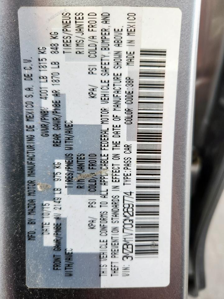 2016 Mazda 3 Touring VIN: 3MZBM1V70GM269774 Lot: 93681525