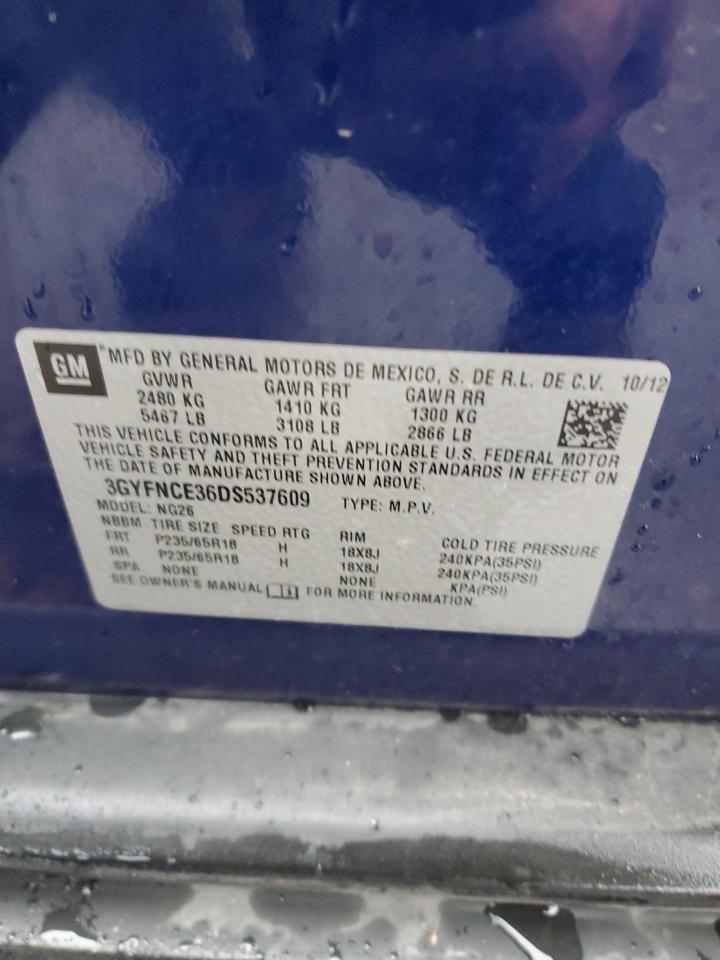 2013 Cadillac Srx Luxury Collection VIN: 3GYFNCE36DS537609 Lot: 93083095