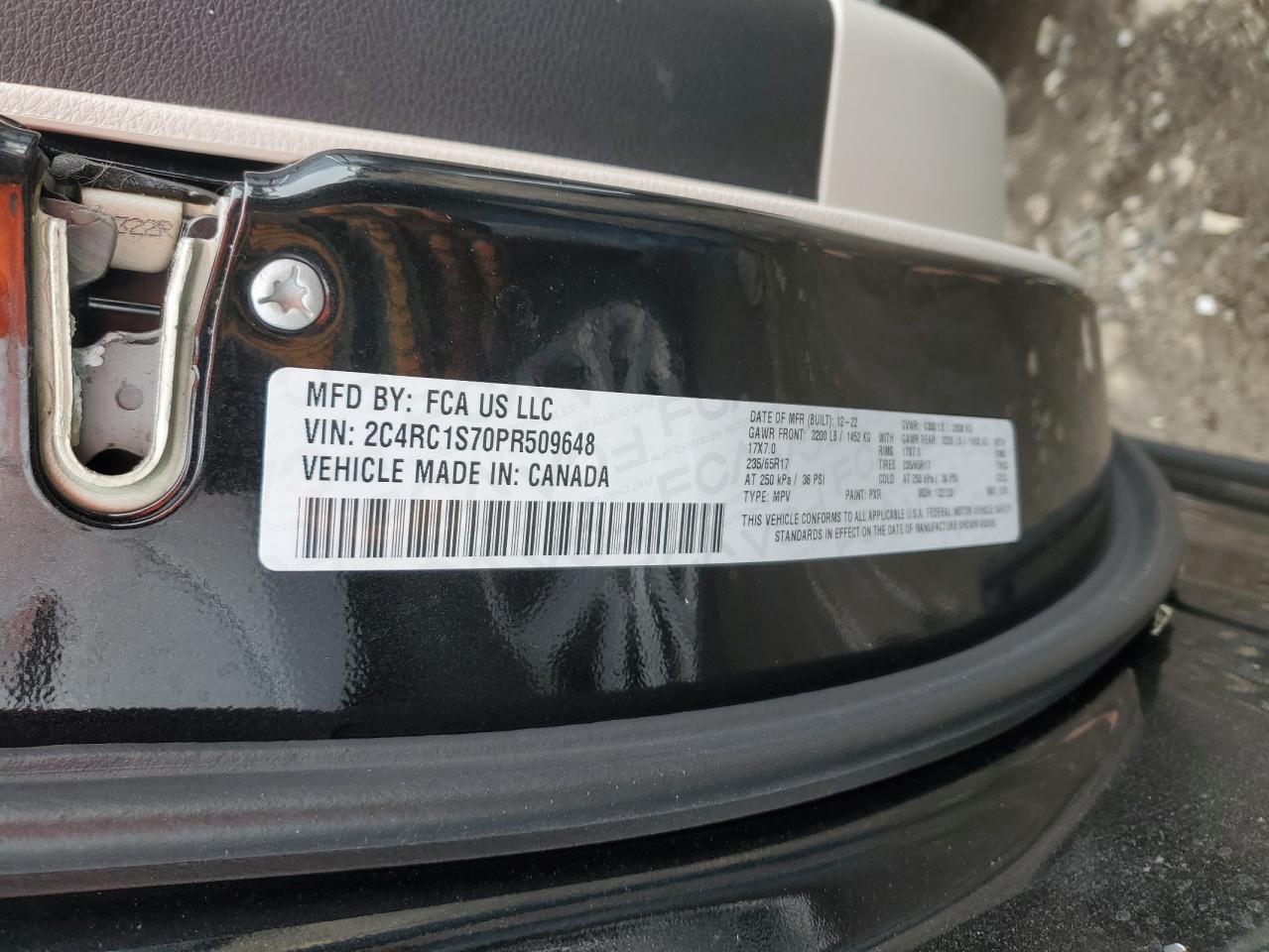 2023 Chrysler Pacifica Hybrid Limited VIN: 2C4RC1S70PR509648 Lot: 92401935