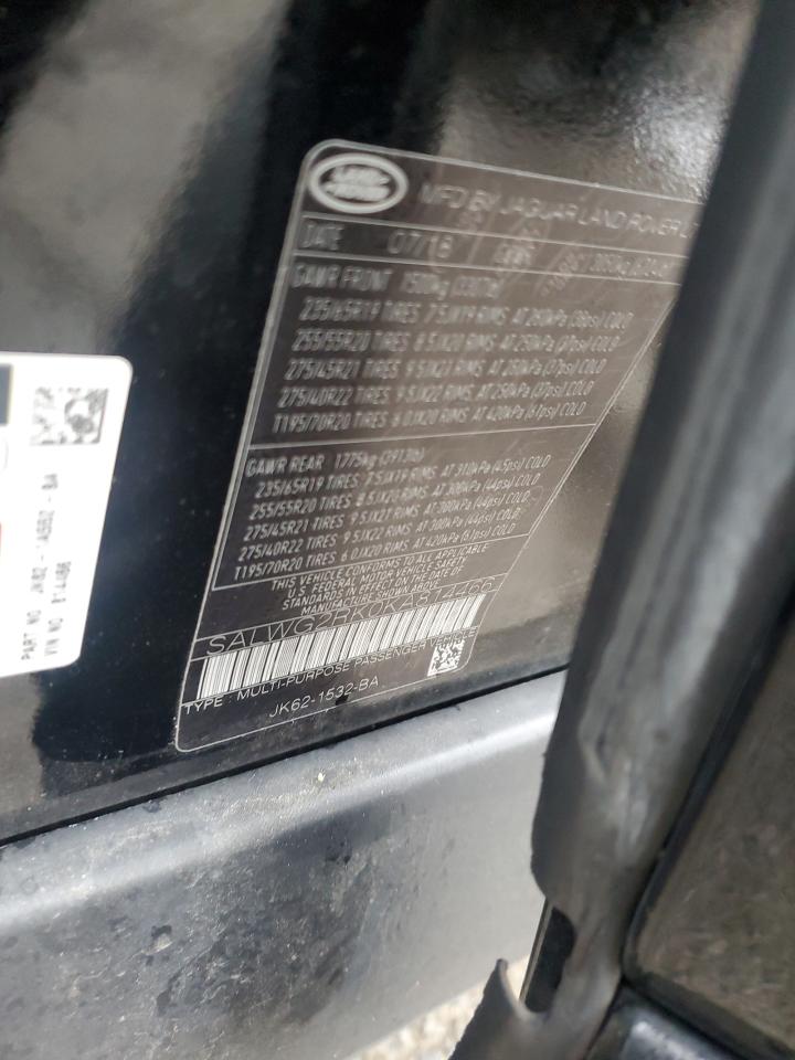 2019 Land Rover Range Rover Sport Se VIN: SALWG2RK0KA814466 Lot: 93424005