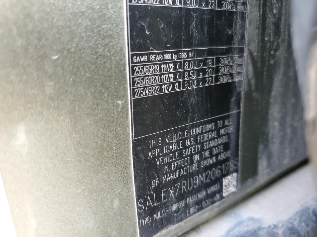 2021 Land Rover Defender 110 X VIN: SALEX7RU9M2061785 Lot: 91931075