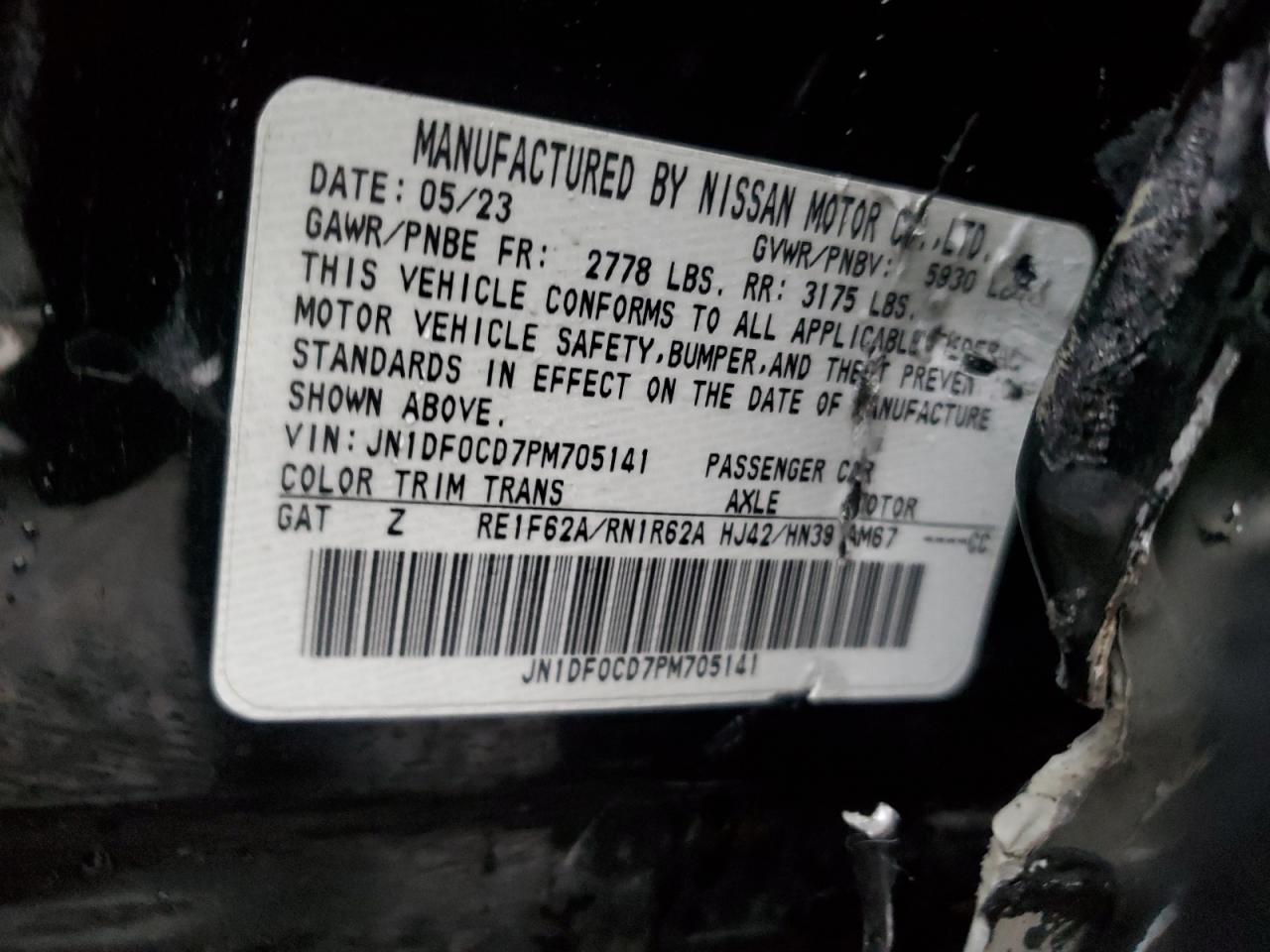 2023 Nissan Ariya Platinum + VIN: JN1DF0CD7PM705141 Lot: 93240805