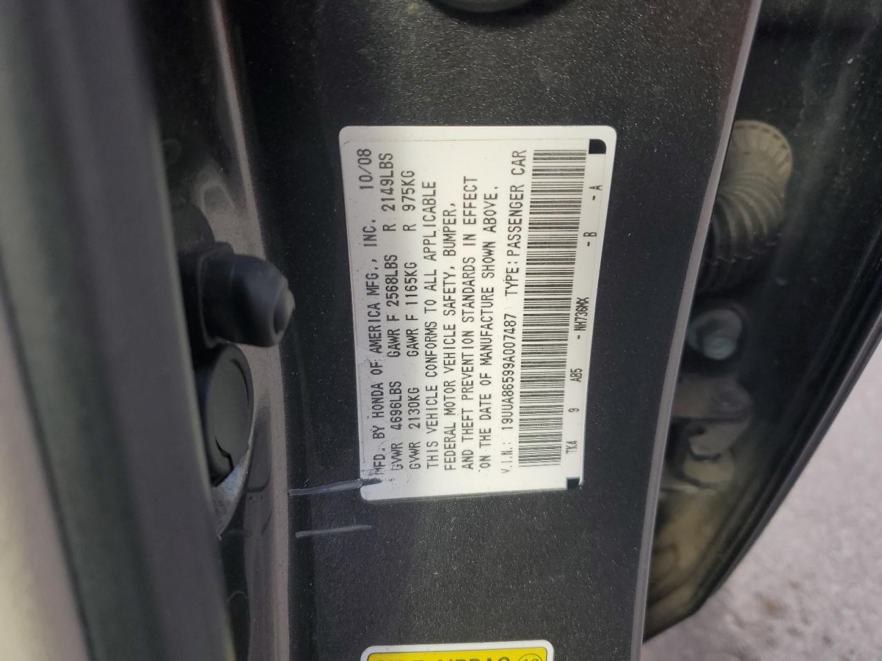 2009 Acura Tl VIN: 19UUA86599A007487 Lot: 92391495