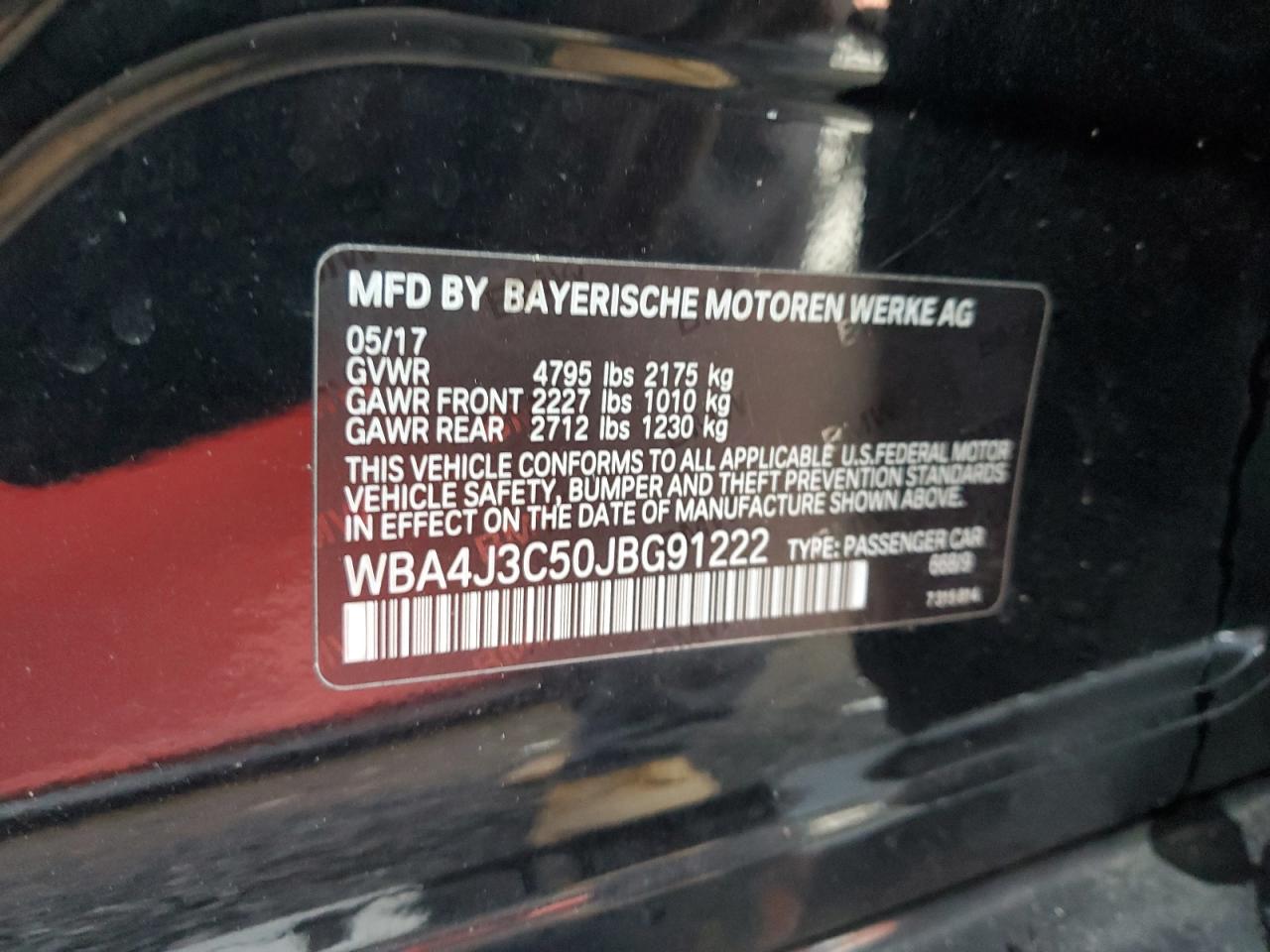 2018 BMW 430Xi Gran Coupe VIN: WBA4J3C50JBG91222 Lot: 91451925