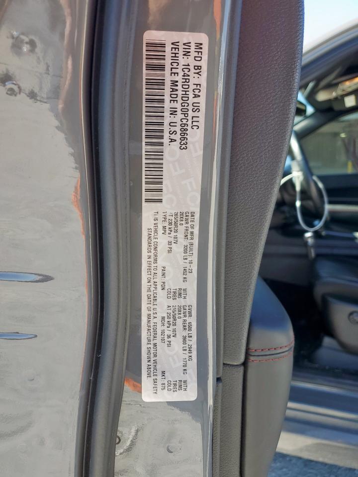 2023 Dodge Durango Gt VIN: 1C4RDHDG0PC686633 Lot: 92351875