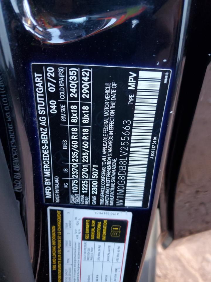 2020 Mercedes-Benz Glc 300 VIN: W1N0G8DB8LV255663 Lot: 91097115