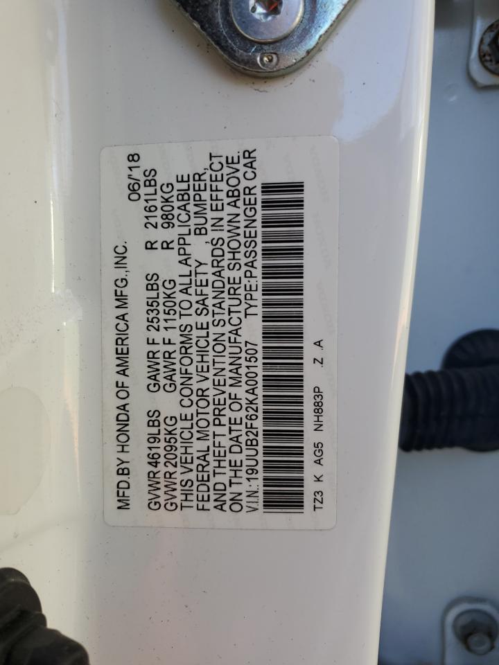 2019 Acura Tlx Technology VIN: 19UUB2F62KA001507 Lot: 92984085