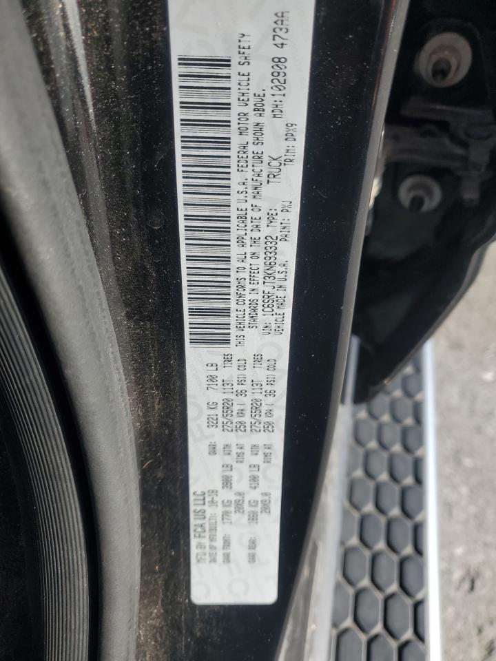 2019 Ram 1500 Laramie VIN: 1C6SRFJT3KN693332 Lot: 91962055