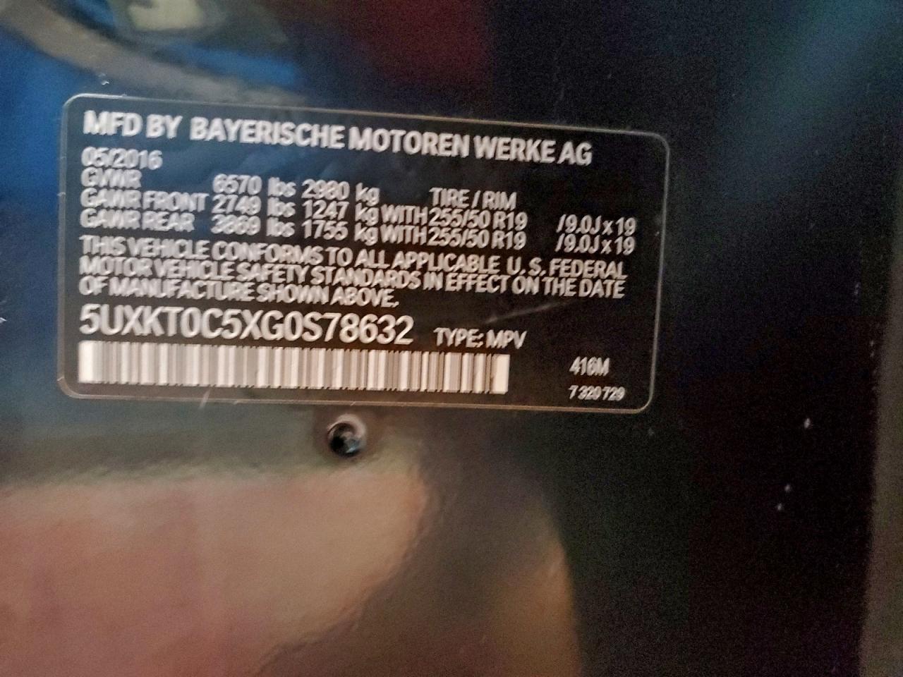 2016 BMW X5 Xdr40E VIN: 5UXKT0C5XG0S78632 Lot: 93919655