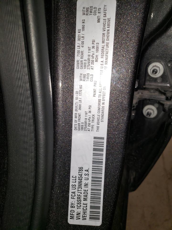 2022 Ram 1500 Laramie VIN: 1C6SRFJT3NN454786 Lot: 91683945