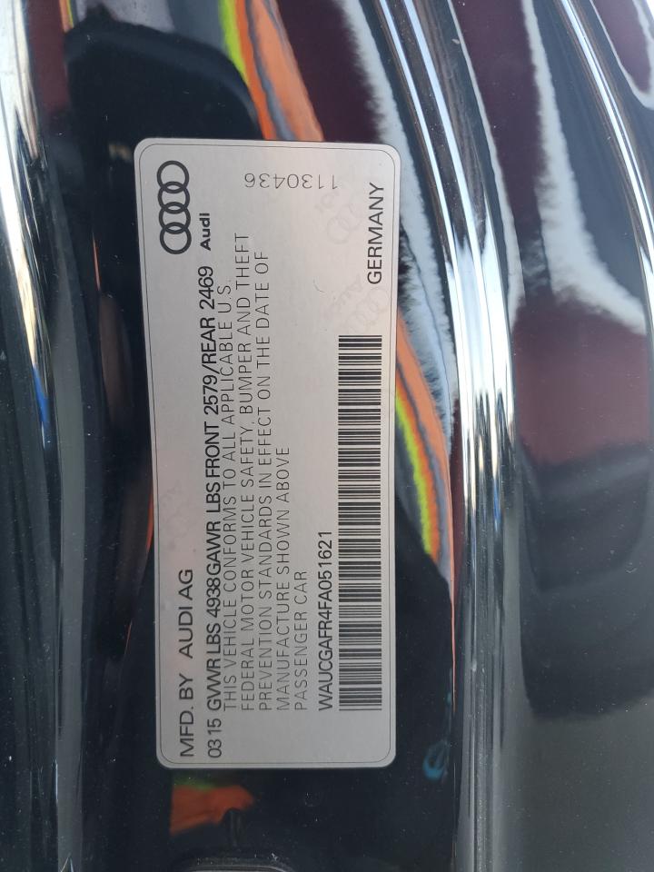 2015 Audi S5 Premium Plus VIN: WAUCGAFR4FA051621 Lot: 91718465