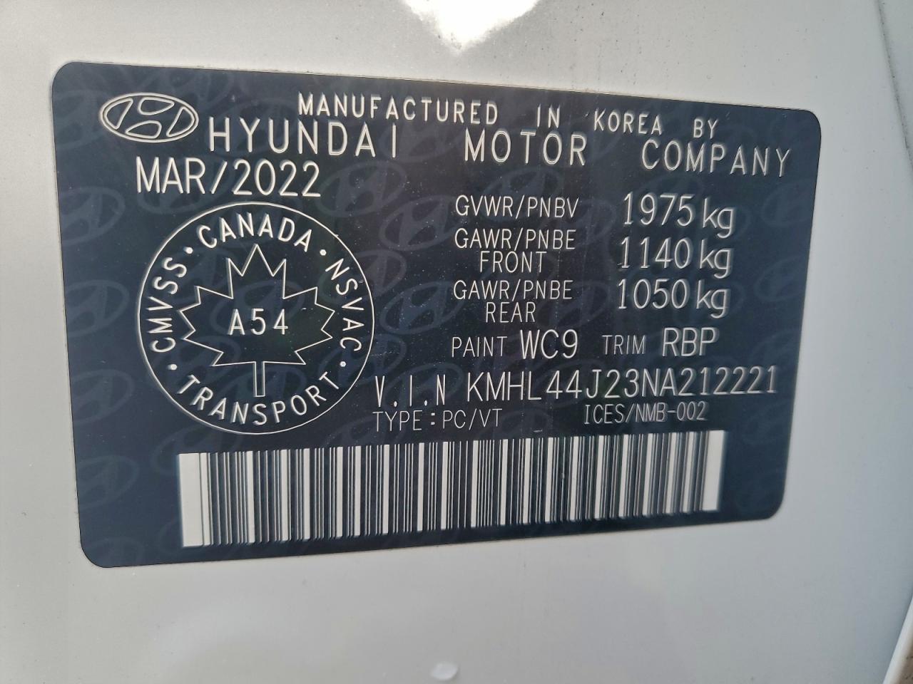 2022 Hyundai Sonata Sel Plus VIN: KMHL44J23NA212221 Lot: 93613935