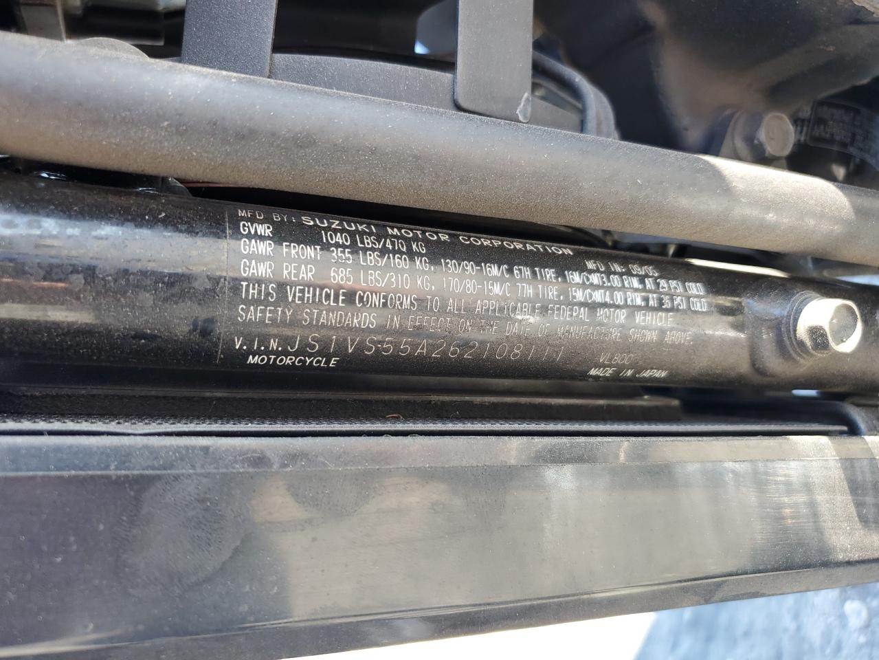 2006 Suzuki C50 VIN: JS1VS55A262108111 Lot: 90835135