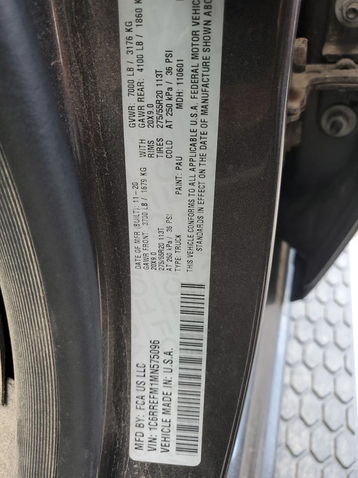 2021 Ram 1500 Big Horn/Lone Star VIN: 1C6RREFM1MN575096 Lot: 92886685