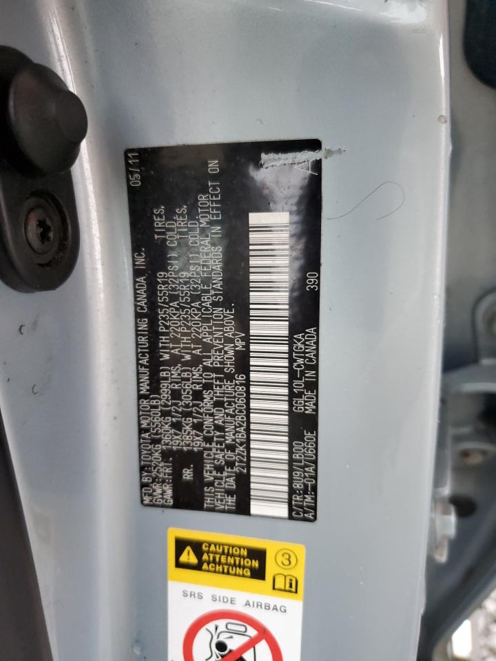 2011 Lexus Rx 350 VIN: 2T2ZK1BA2BC060816 Lot: 92079825