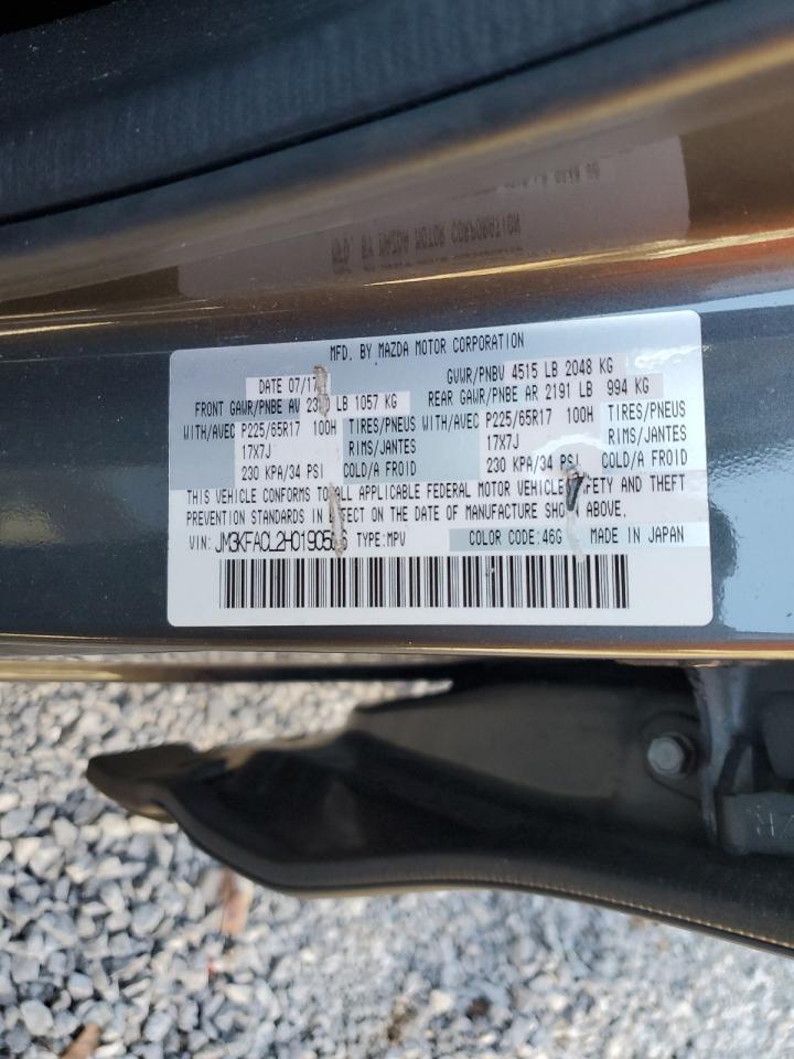 2017 Mazda Cx-5 Touring VIN: JM3KFACL2H0190566 Lot: 91514205