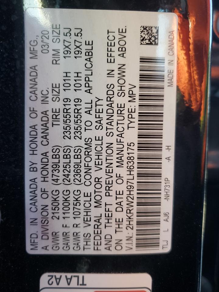 2020 Honda Cr-V Touring VIN: 2HKRW2H97LH638175 Lot: 87411715