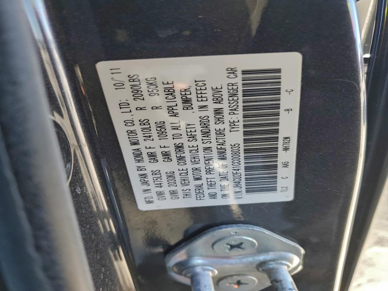 2012 Acura Tsx VIN: JH4CU2F41CC008035 Lot: 94314025