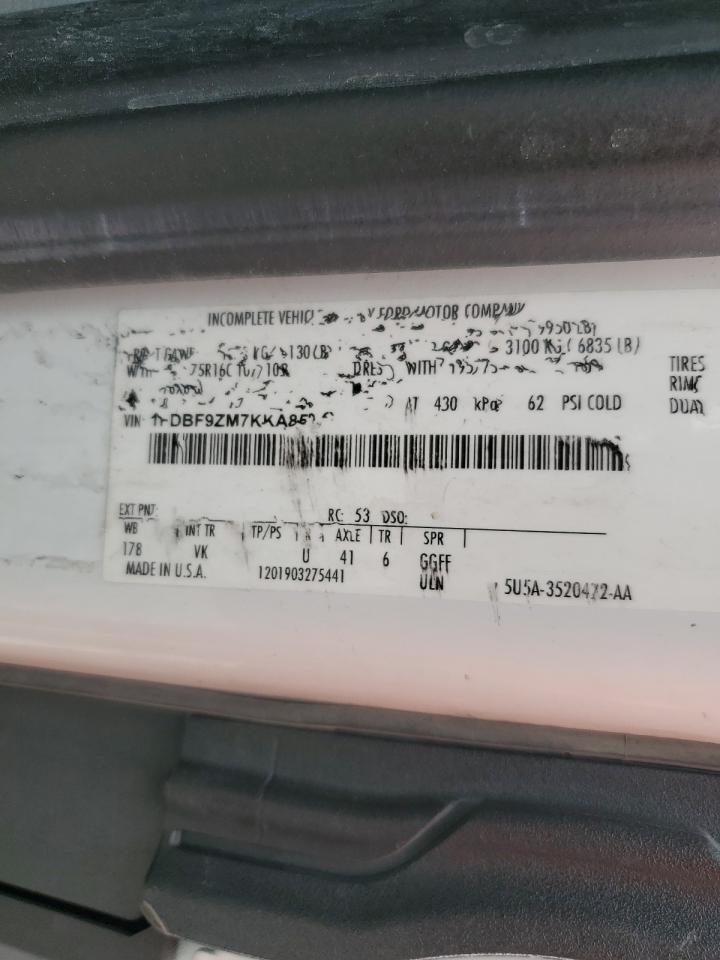 2019 Ford Transit Box Truck VIN: 1FDBF9ZM7KKA85276 Lot: 85439195