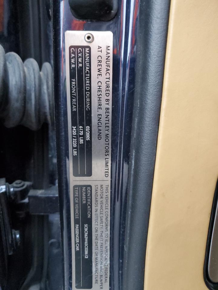 2005 Bentley Continental Gt VIN: SCBCR63W65C028612 Lot: 92352635