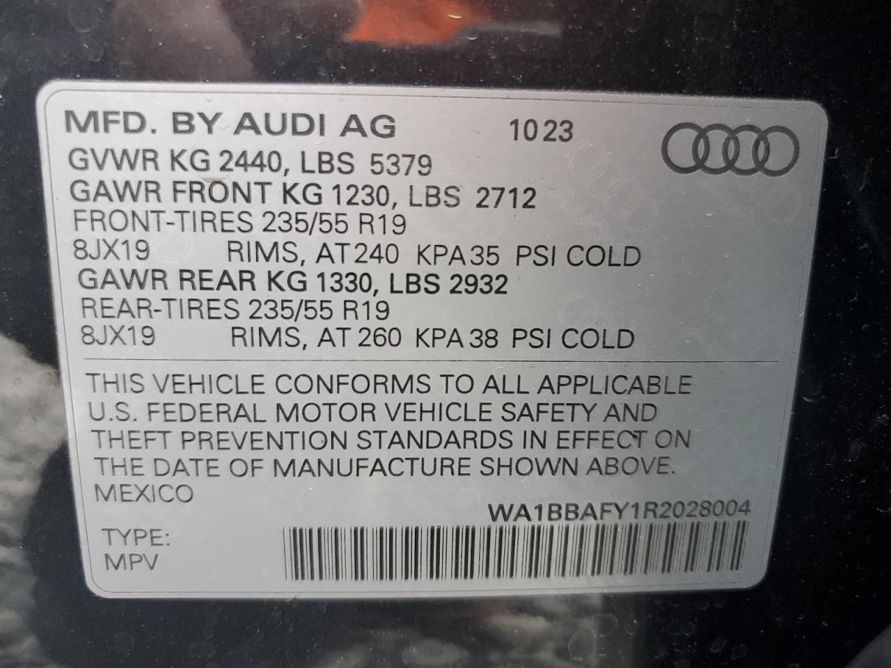 2024 Audi Q5 Premium Plus 40 VIN: WA1BBAFY1R2028004 Lot: 93563605