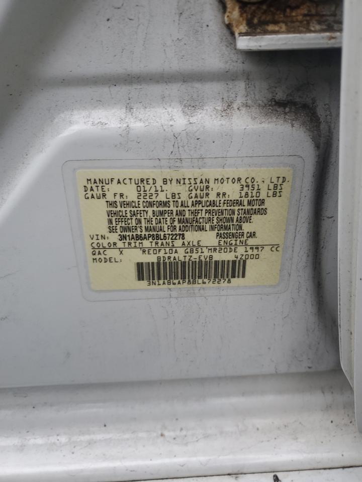 2011 Nissan Sentra 2.0 VIN: 3N1AB6AP8BL672278 Lot: 93719385