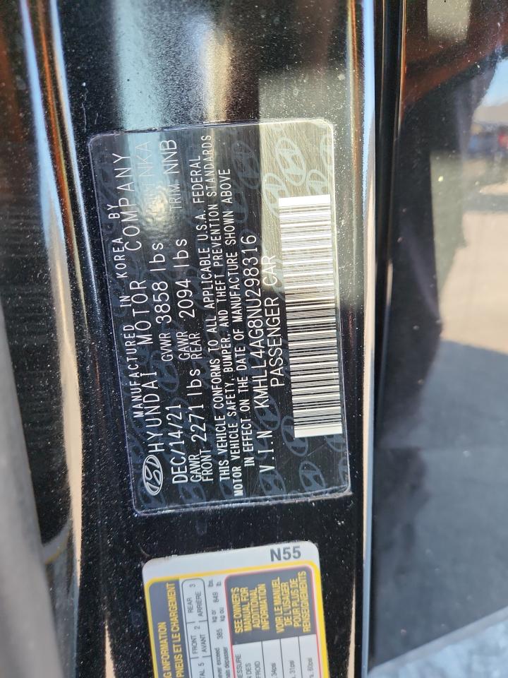 2022 Hyundai Elantra Se VIN: KMHLL4AG8NU298316 Lot: 91122465