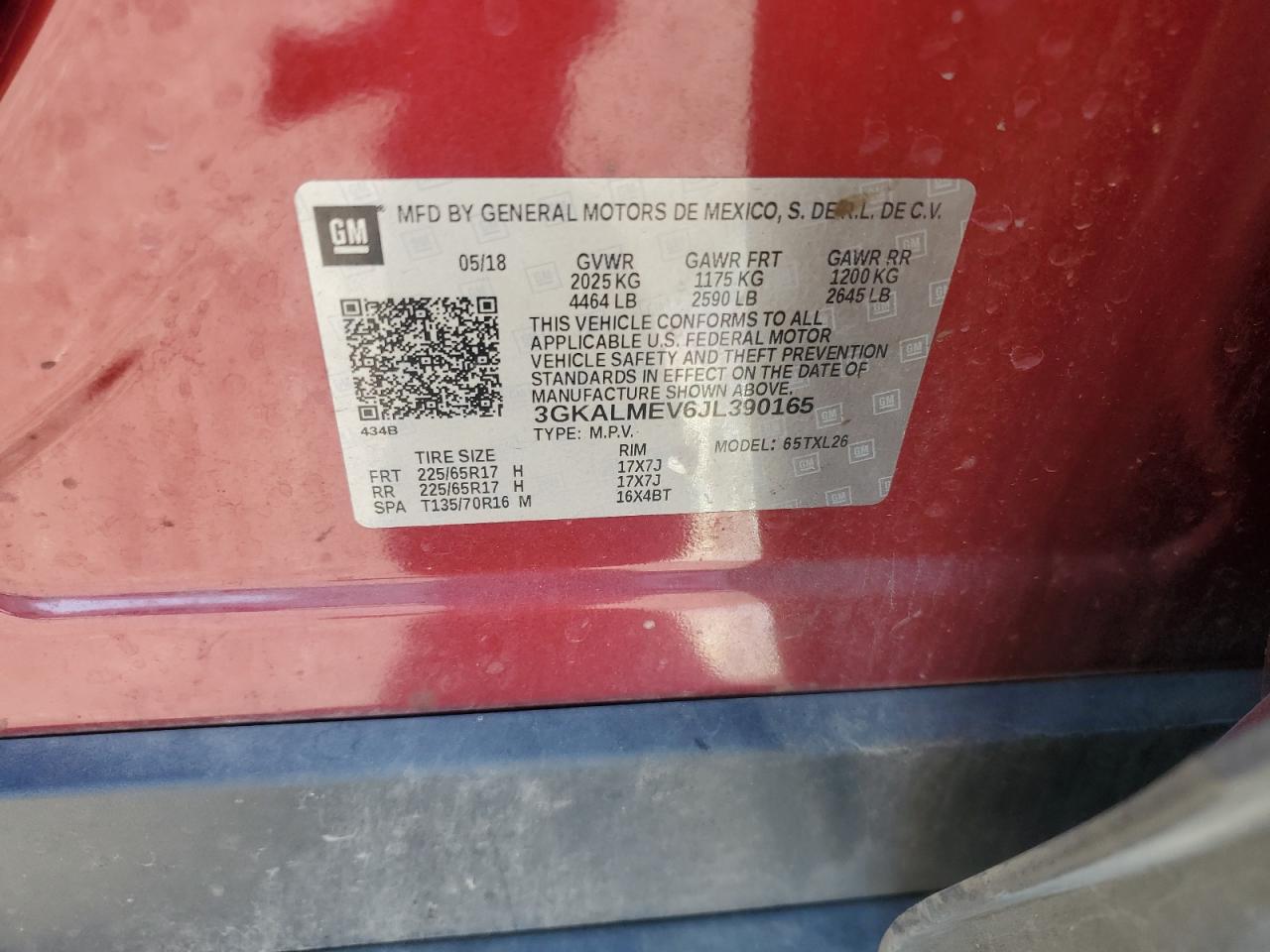 2018 GMC Terrain Sle VIN: 3GKALMEV6JL390165 Lot: 90837195