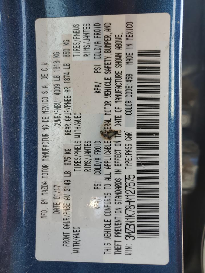 2017 Mazda 3 Sport VIN: 3MZBN1K78HM127675 Lot: 91388405