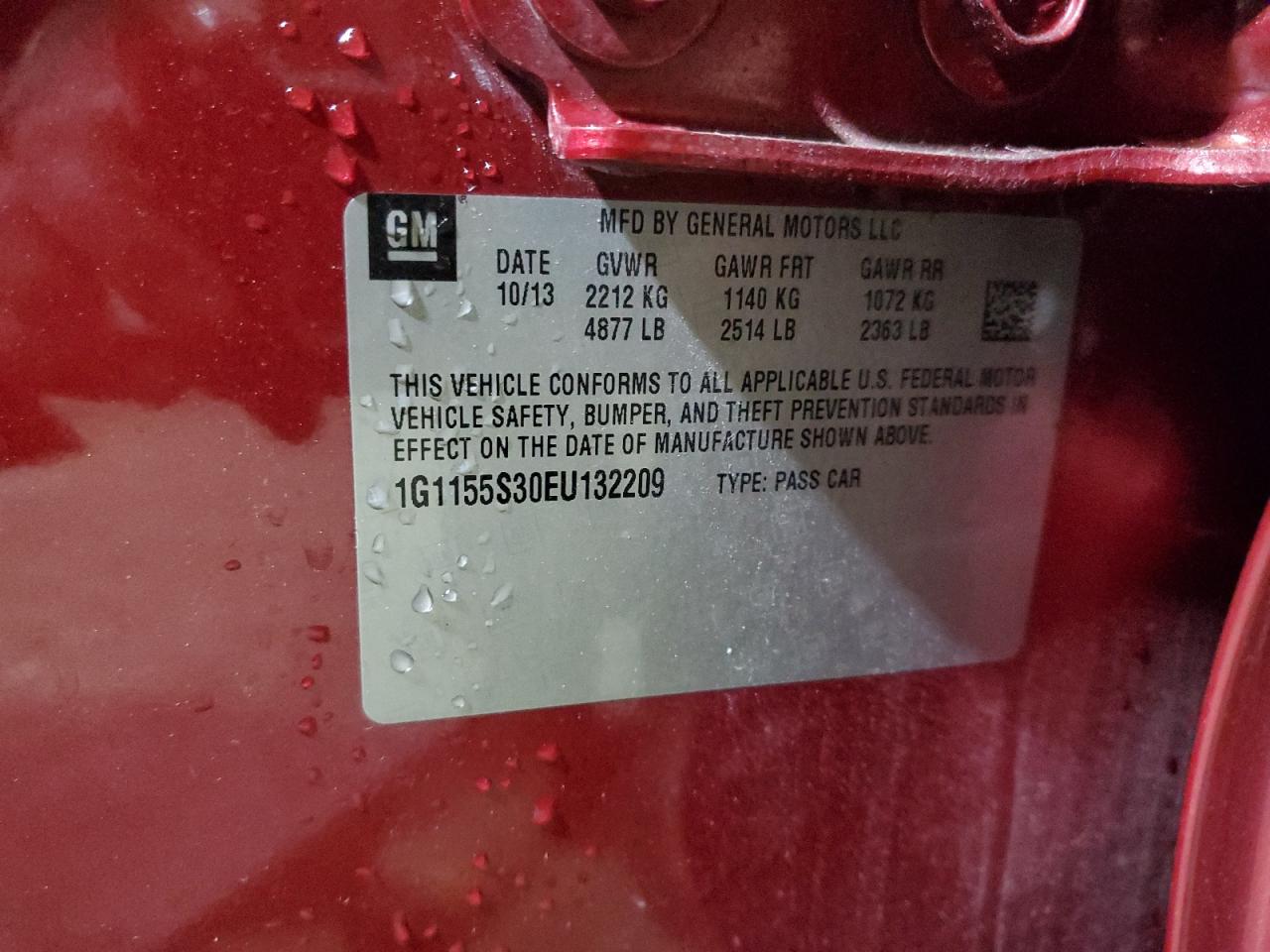 2014 Chevrolet Impala Ltz VIN: 1G1155S30EU132209 Lot: 91784595