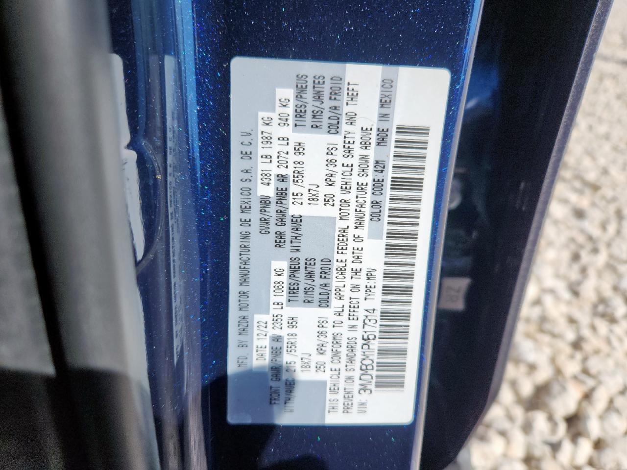 2023 Mazda Cx-30 Preferred VIN: 3MVDMBCM1PM517314 Lot: 91476845