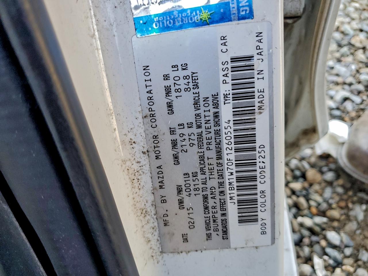 2015 Mazda 3 Grand Touring VIN: JM1BM1W70F1260554 Lot: 94039325