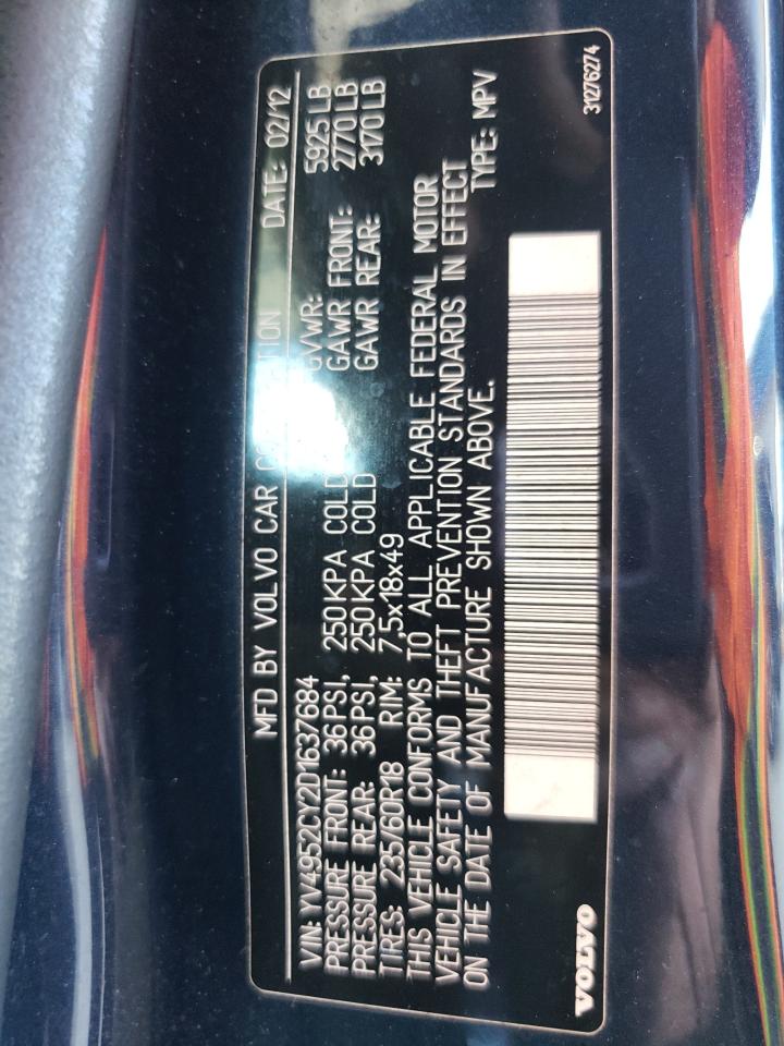 2013 Volvo Xc90 3.2 VIN: YV4952CY2D1637684 Lot: 93280065