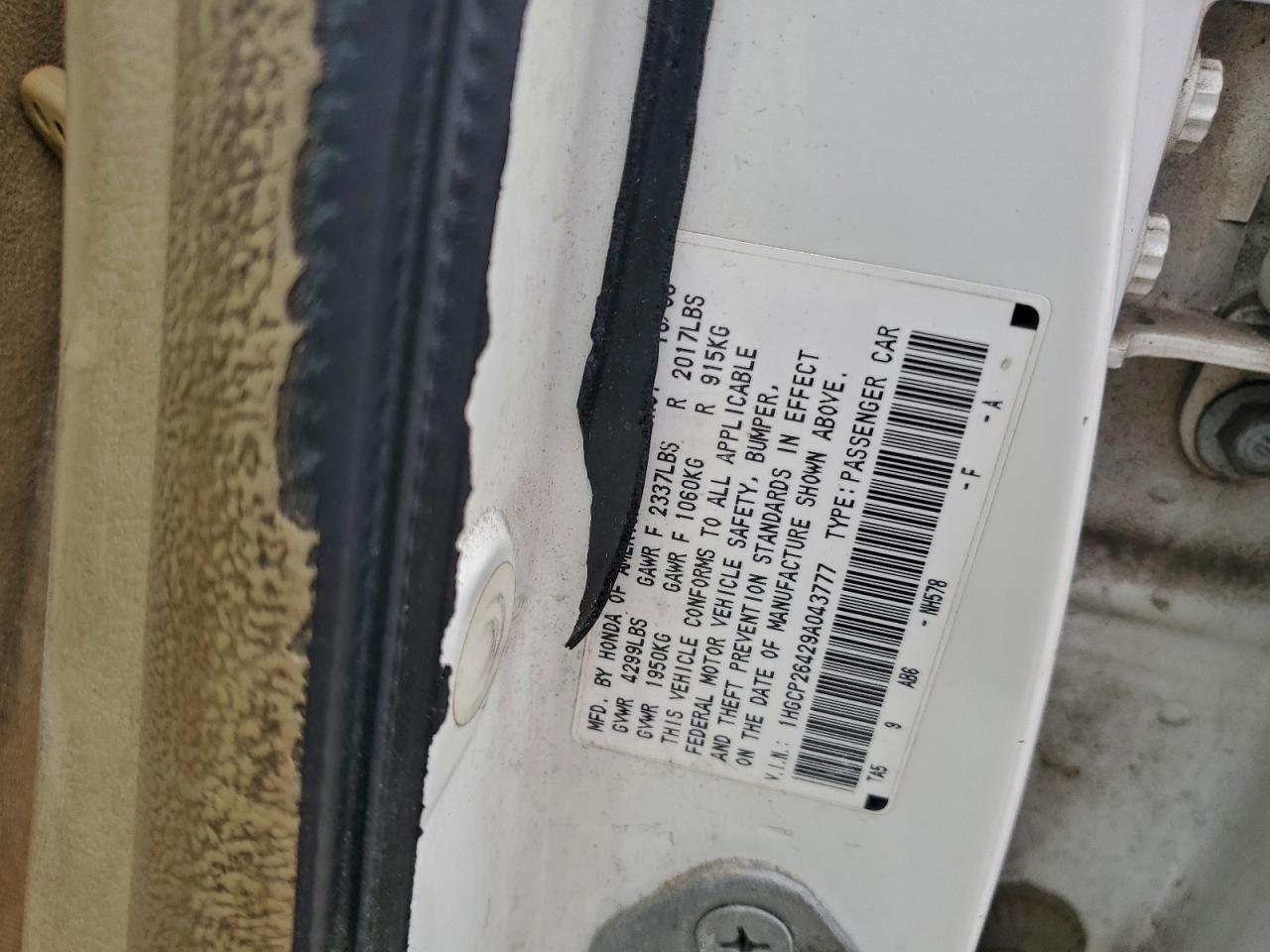 2009 Honda Accord Lxp VIN: 1HGCP26429A043777 Lot: 94552875