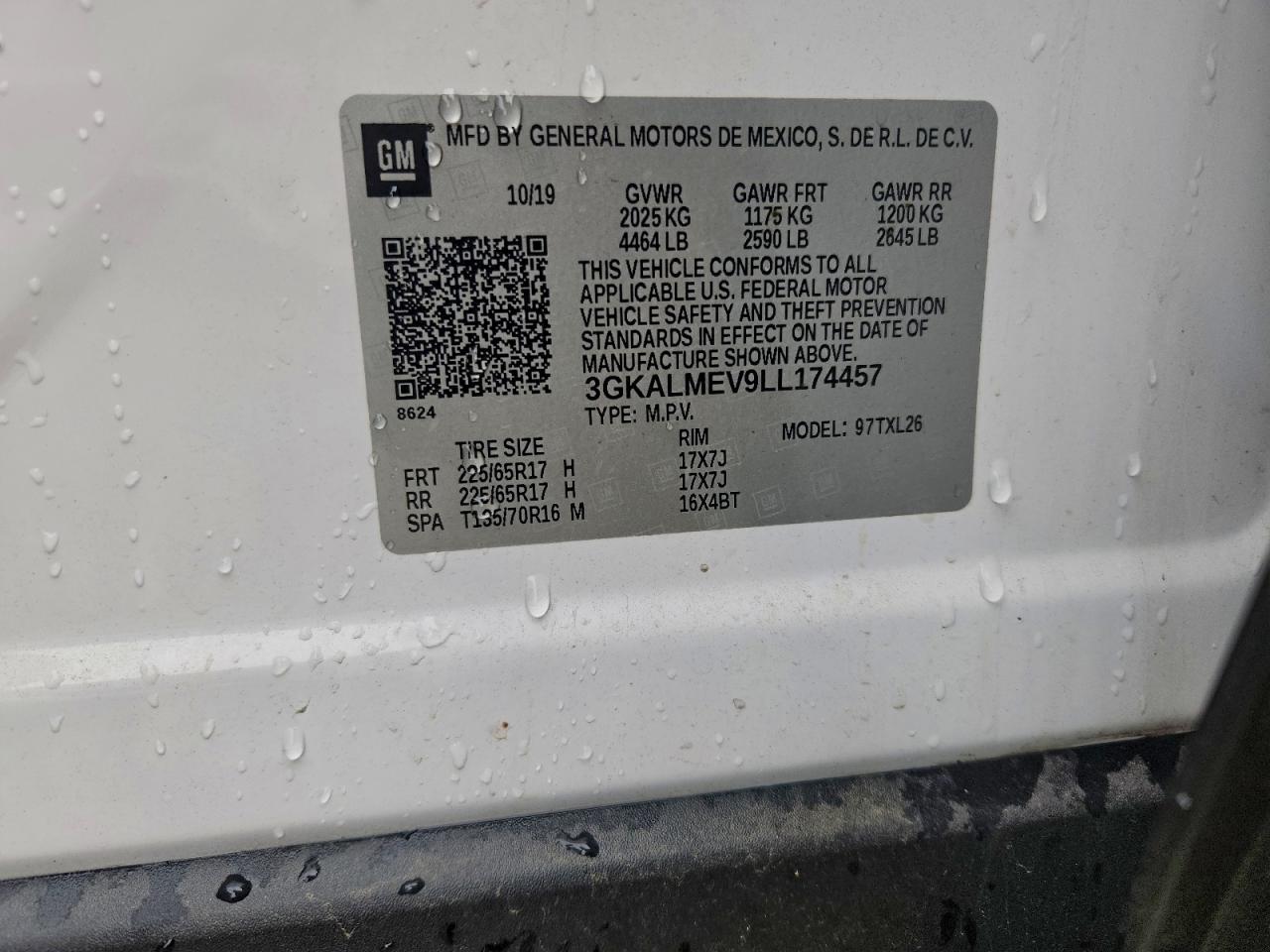 2020 GMC Terrain Sle VIN: 3GKALMEV9LL174457 Lot: 93547595