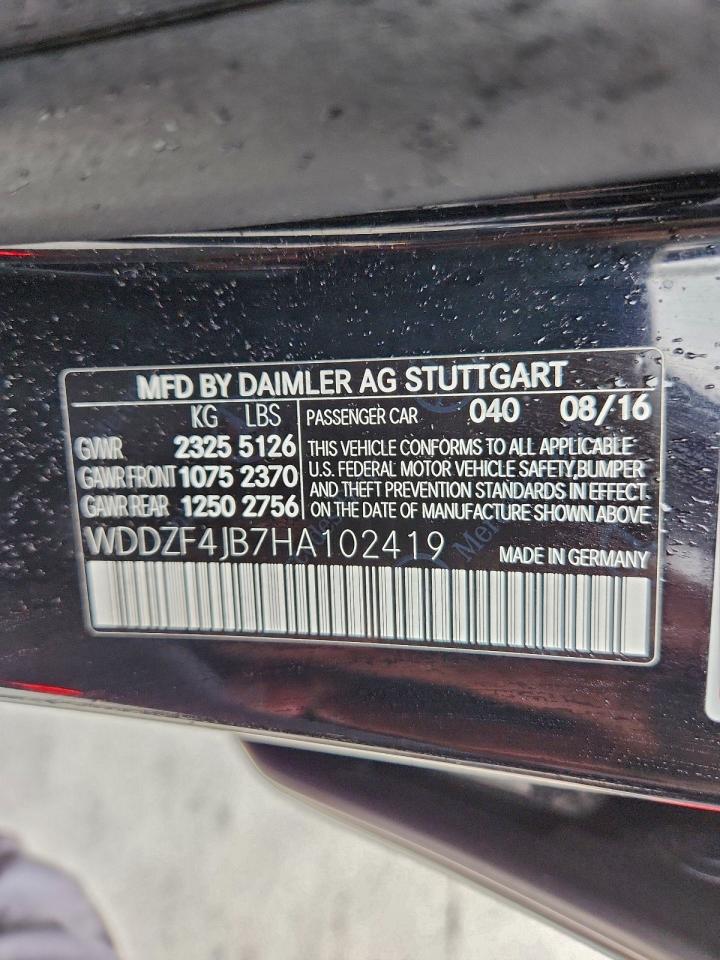 2017 Mercedes-Benz E 300 VIN: WDDZF4JB7HA102419 Lot: 94299505