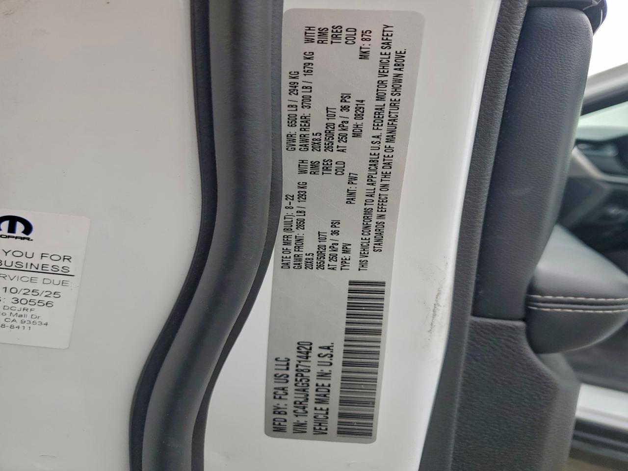 2023 Jeep Grand Cherokee L Laredo VIN: 1C4RJJAG5P8714420 Lot: 94270815